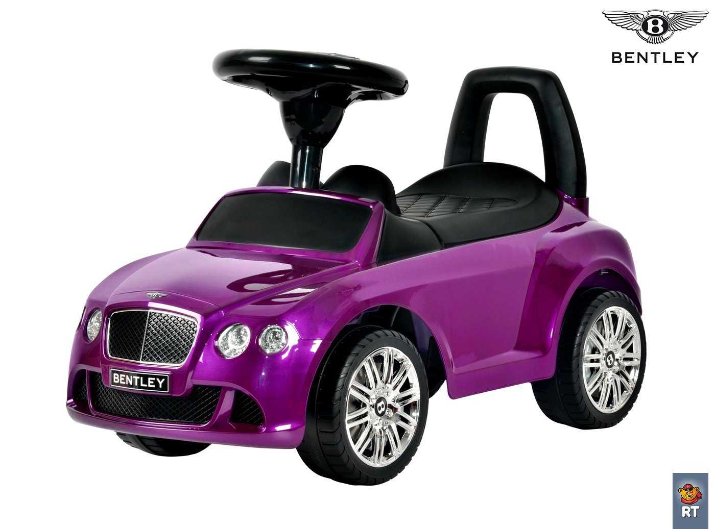 326Р Каталка-автомобиль Bentley с музыкой - фиолетовый металлик 