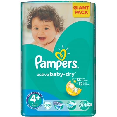 Pampers Active Baby 4+ (9-16 кг) 70 шт.
