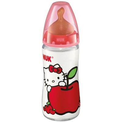 Бутылочка NUK "First Choice" Hello kitty с латексной соской с рождения 300 мл.