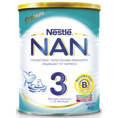 Молочко Nestle NAN 3 Premium с 12 месяцев 400 гр.