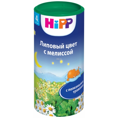 Чай детский Hipp липовый цвет с мелиссой с 4 мес. 200 гр.