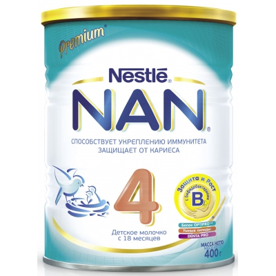 Молочко Nestle NAN 4 Premium с 18 месяцев 400 гр.