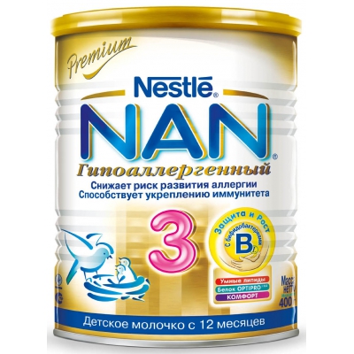 Молочко Nestle NAN Гипоаллергенный 3 с 12 месяцев 400 гр.