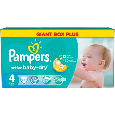 Pampers Active Baby 4 (7-14 кг) 106 шт.